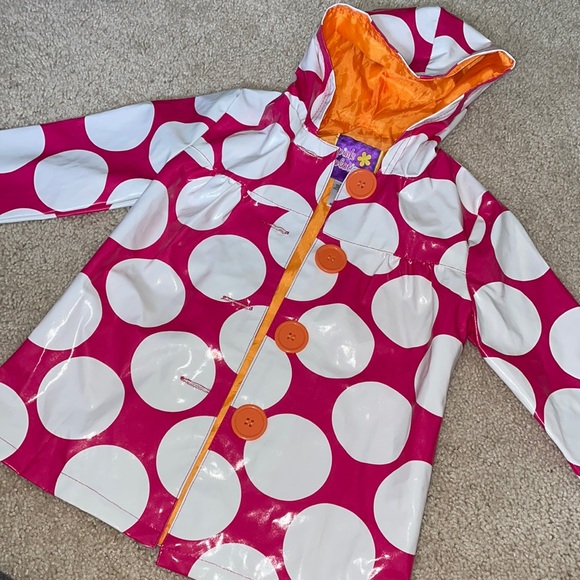 Pink Platinum 3T Raincoat Pink with White Polka Dots - Picture 2 of 6